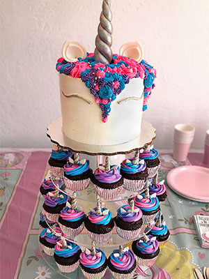 Torre de cupcakes Unicorno.